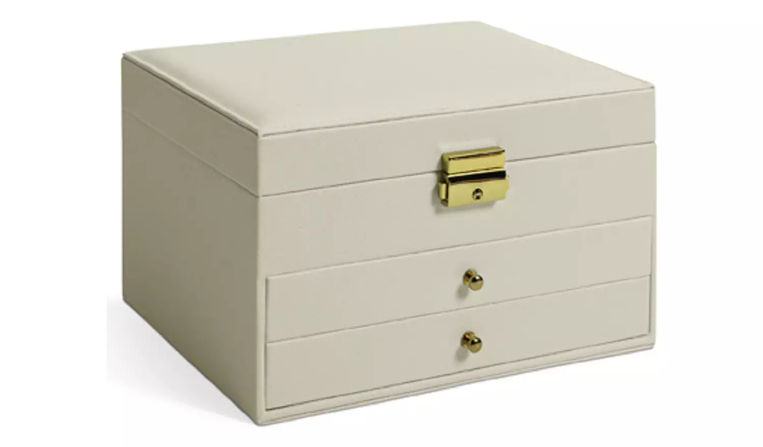 Argos Home Faux Leather Lockable Two Drawer Jewellery Box