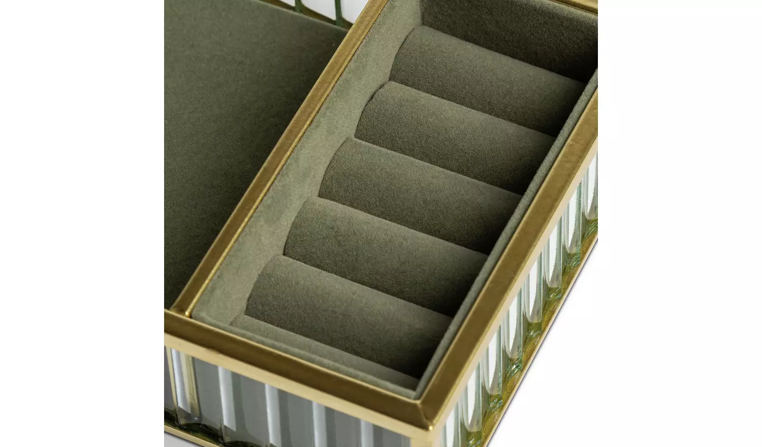 Habitat Ribbed Glass Jewellery Box