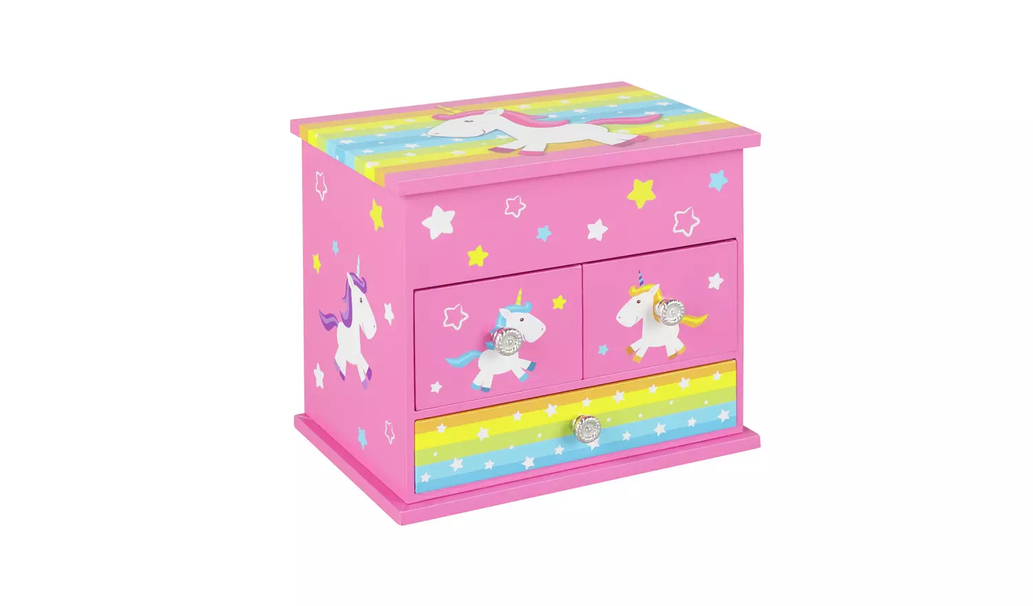 Mele Unicorn Jewellery Box with 3 Drawers