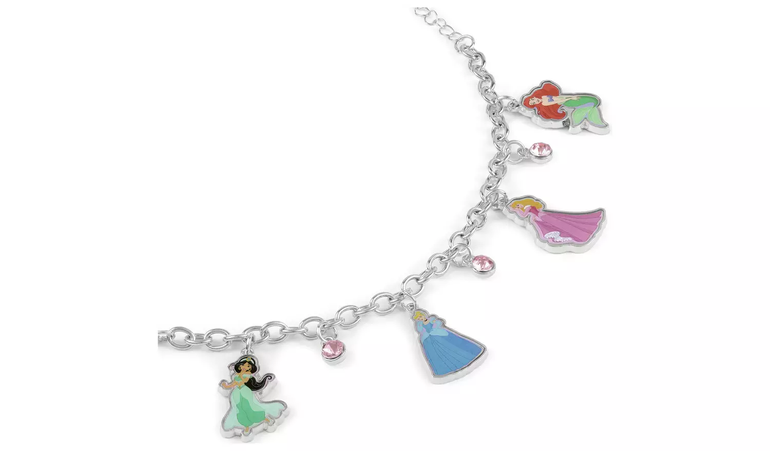 Disney Silver Coloured Crystal Princess Charm Bracelet