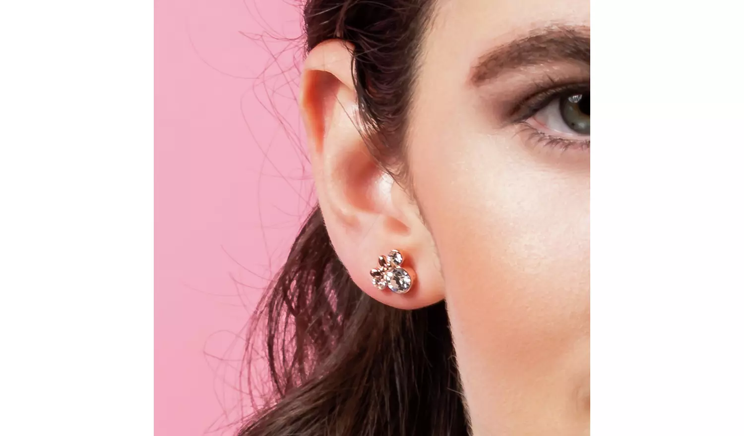 Disney Rose Gold Plated Cubic Zirconia Stud Earrings