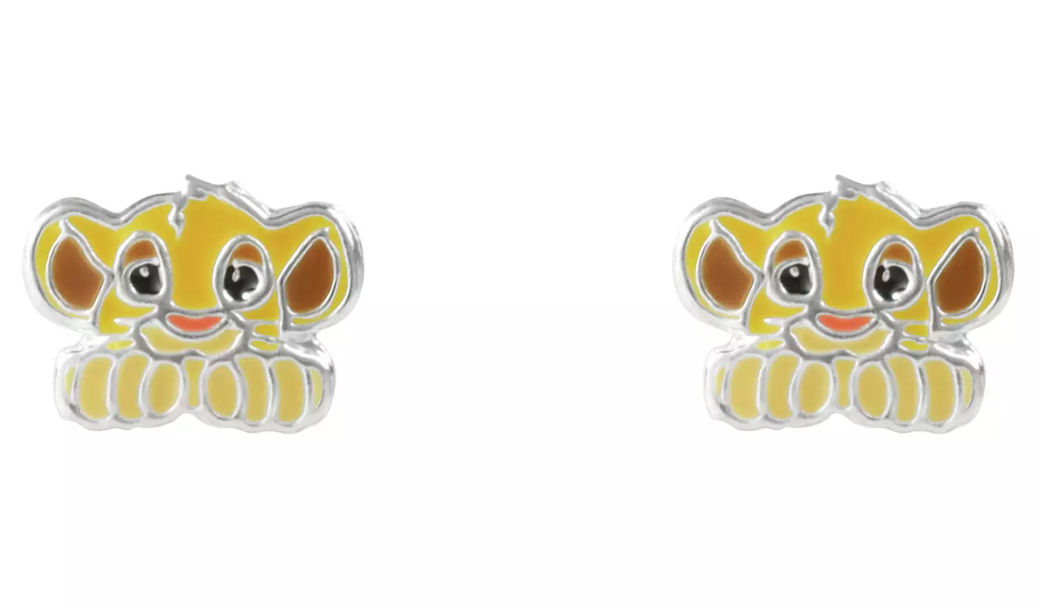 Disney Sterling Silver Enamel Simba Stud Earrings