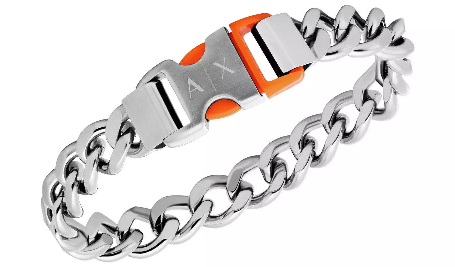 Armani Exchange Stainless Steel Silver Chain Bracelet