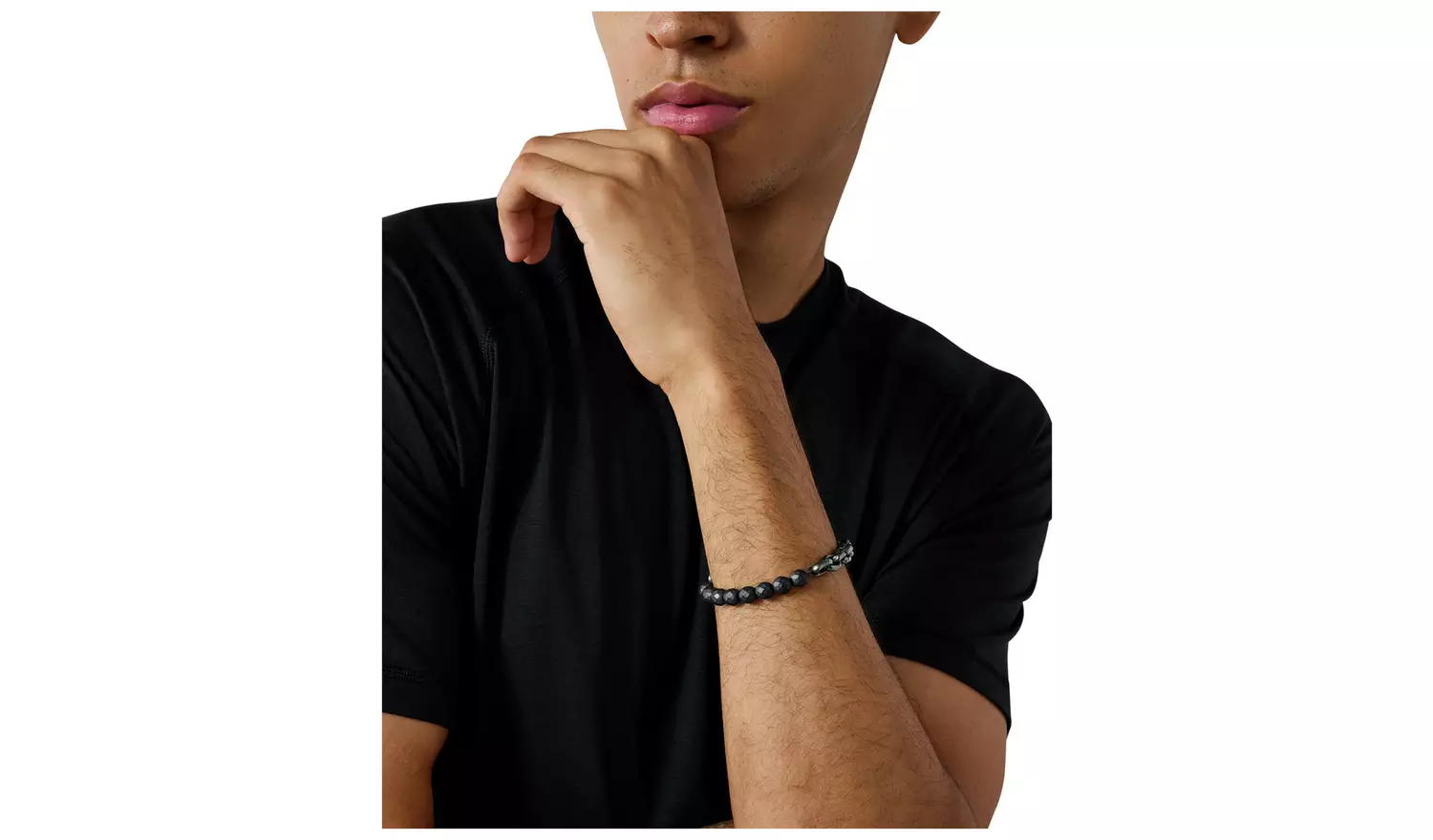 Armani Exchange Gunmetal and Hematite Chain Bracelet