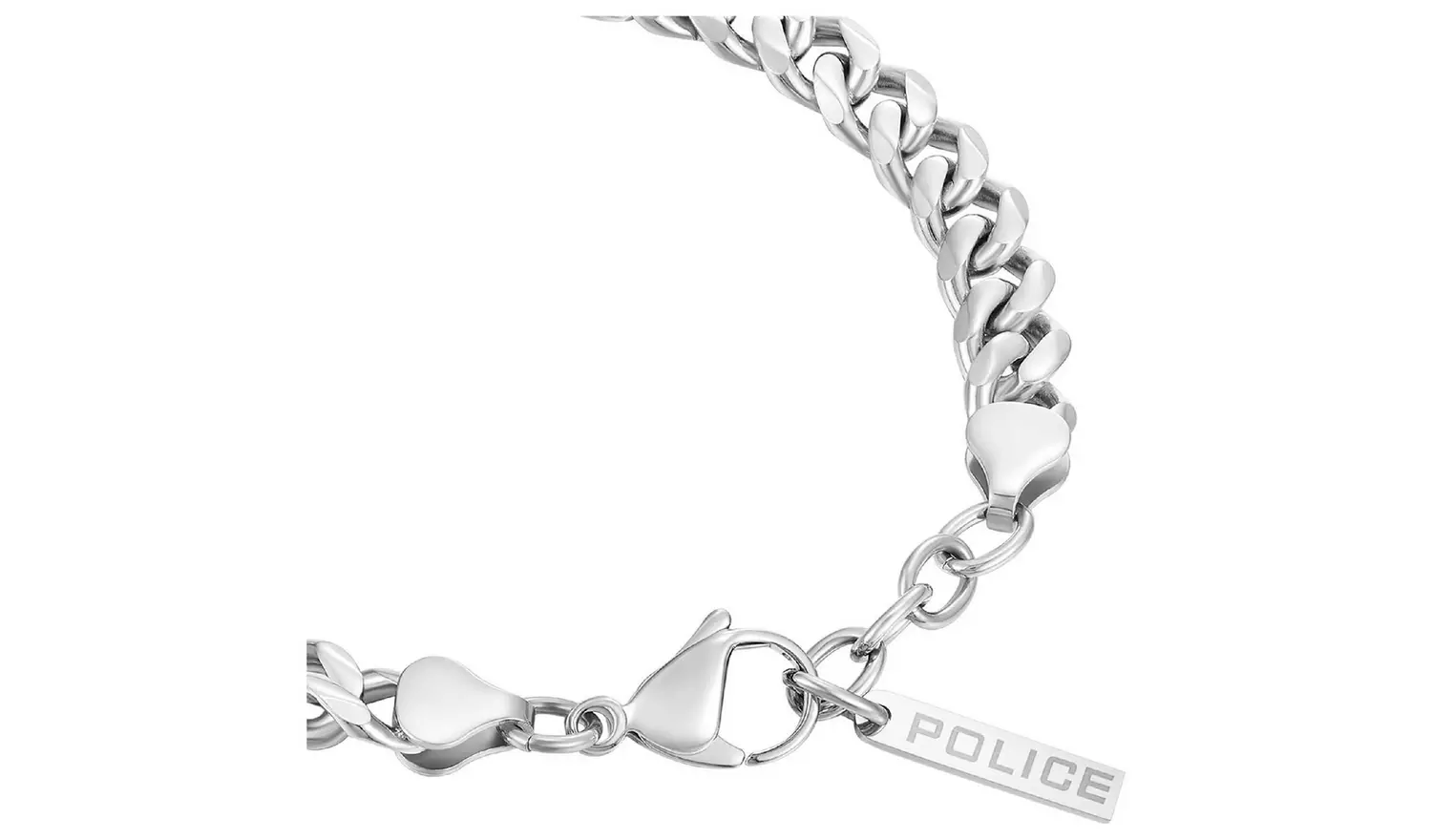 Police Stainless Steel Silver Bracelet
