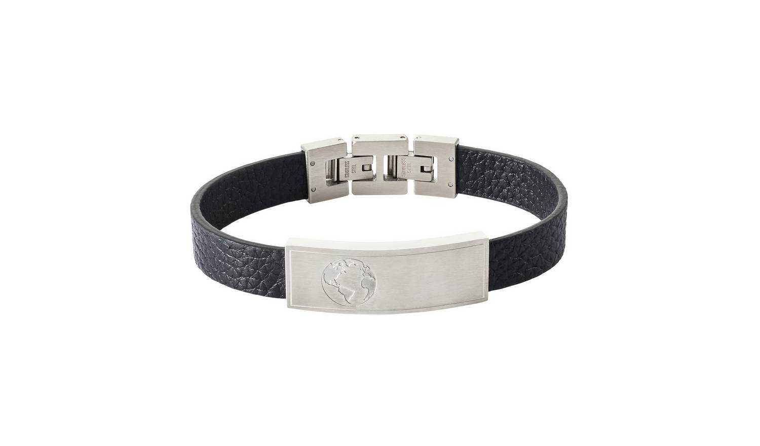 Revere Men's 'You Mean World To Me' Beaded Leather Bracelet