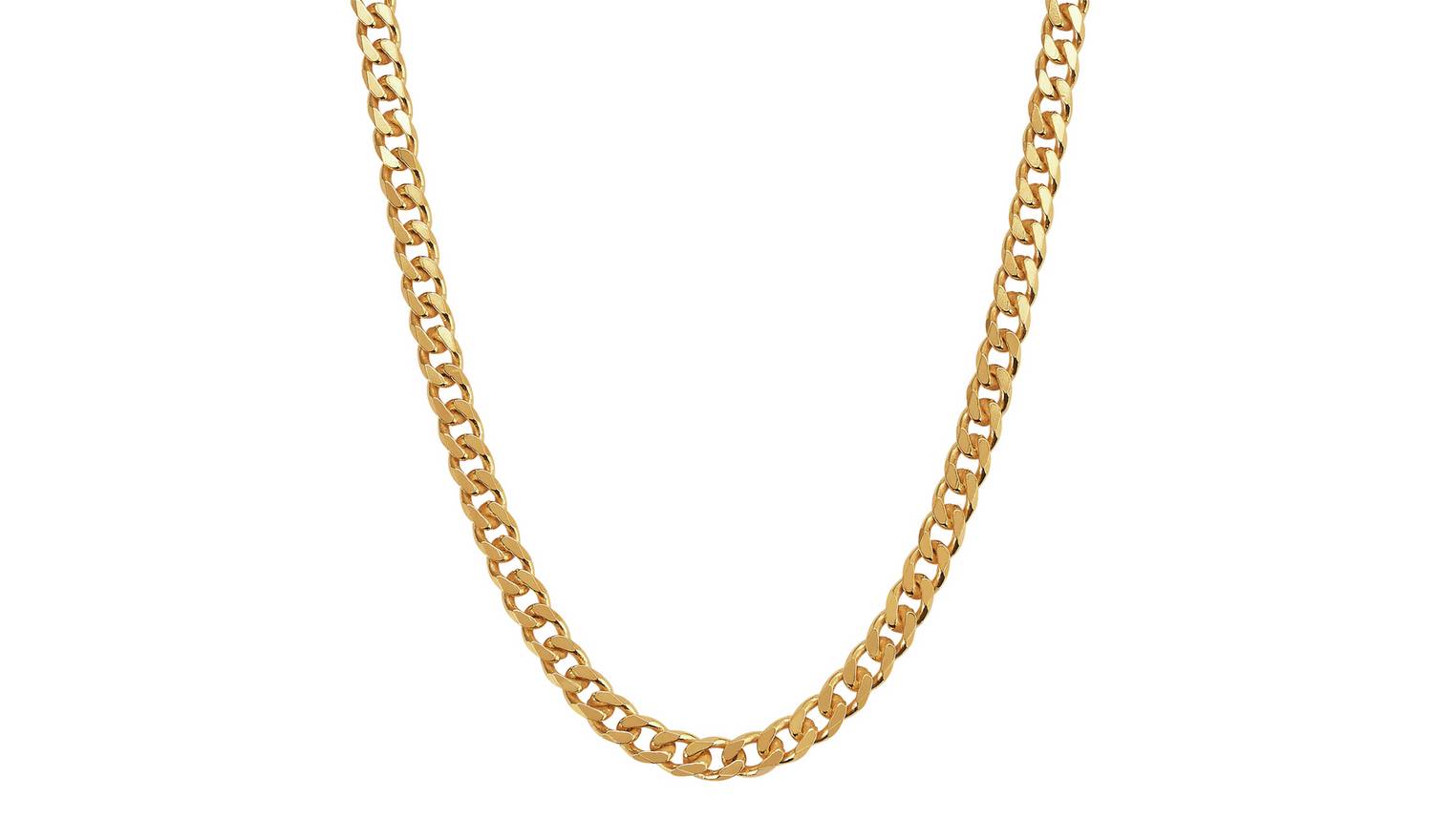 Revere 9ct Gold Plated Sterling Silver Curb 20 Inch Chain