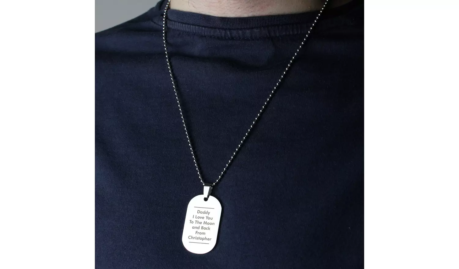 Personalised Memento Men's Stainless Steel Dog Tag Necklace