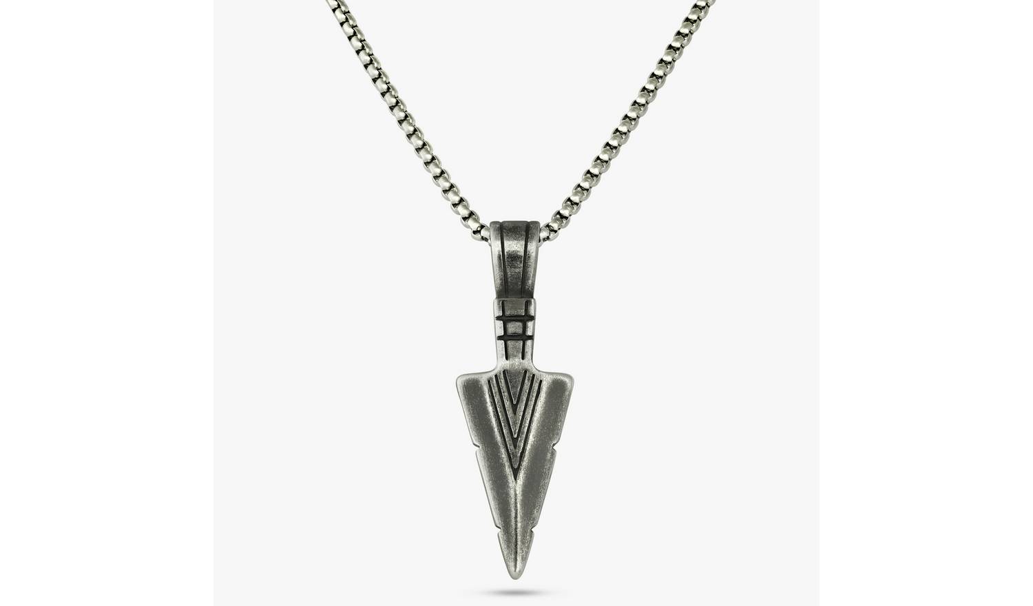 Revere Men's Gunmetal Stainless Steel Spearhead Pendant