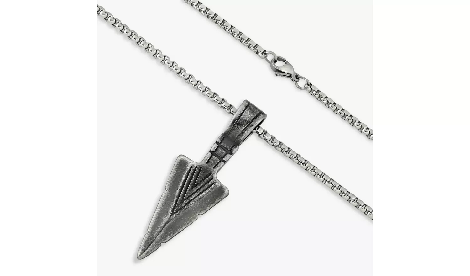 Revere Men's Gunmetal Stainless Steel Spearhead Pendant