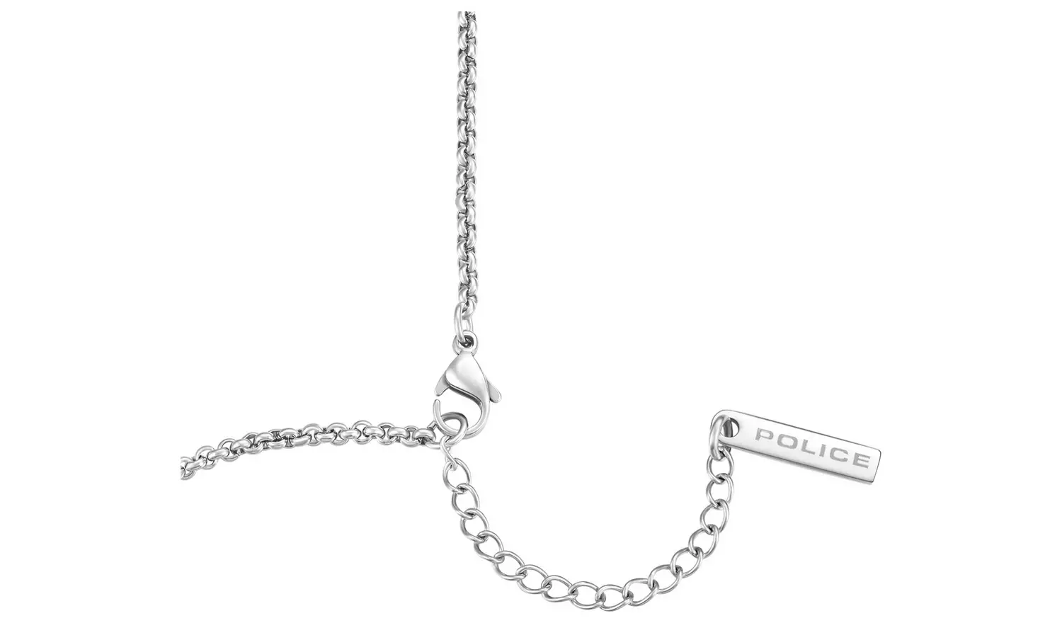 Police Polished Stainless Steel Cross Pendant Necklace