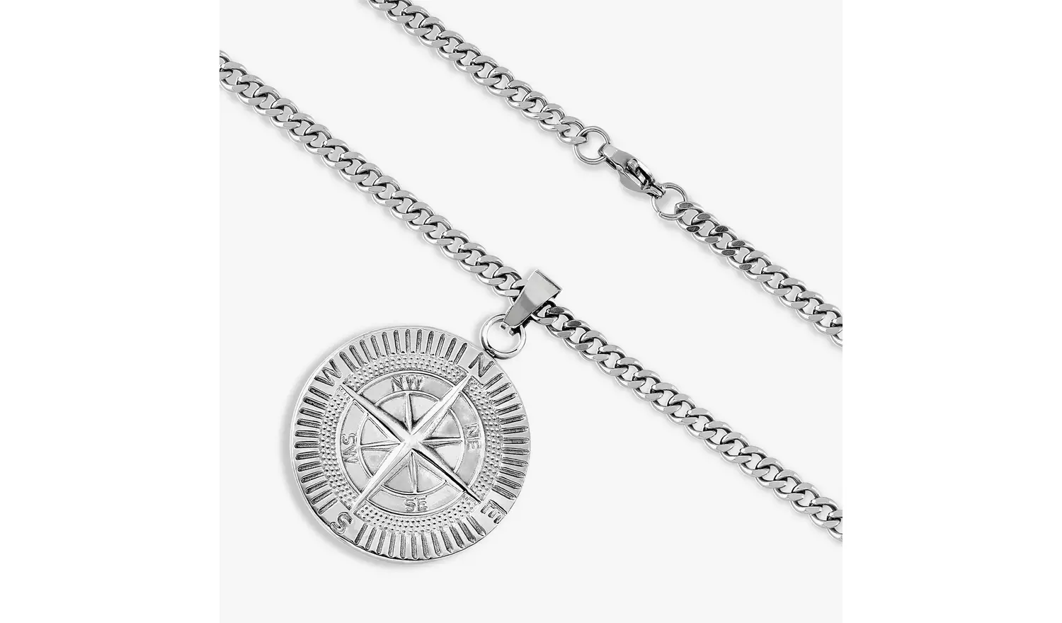 Revere Men's Stainless Steel Compass Pendant
