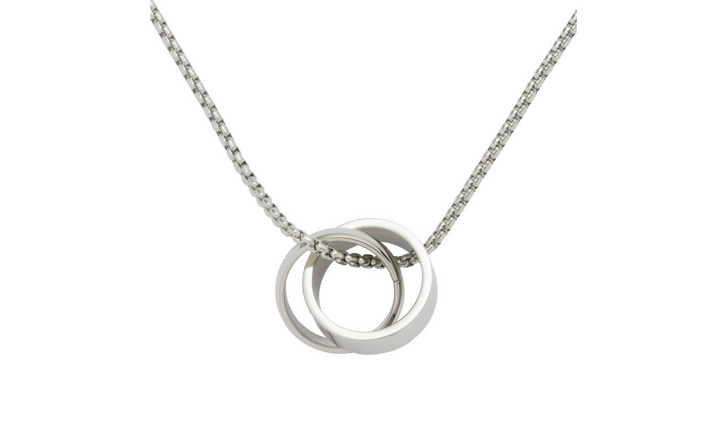 Revere Men's Stainless Steel Linking Ring Pendant Necklace