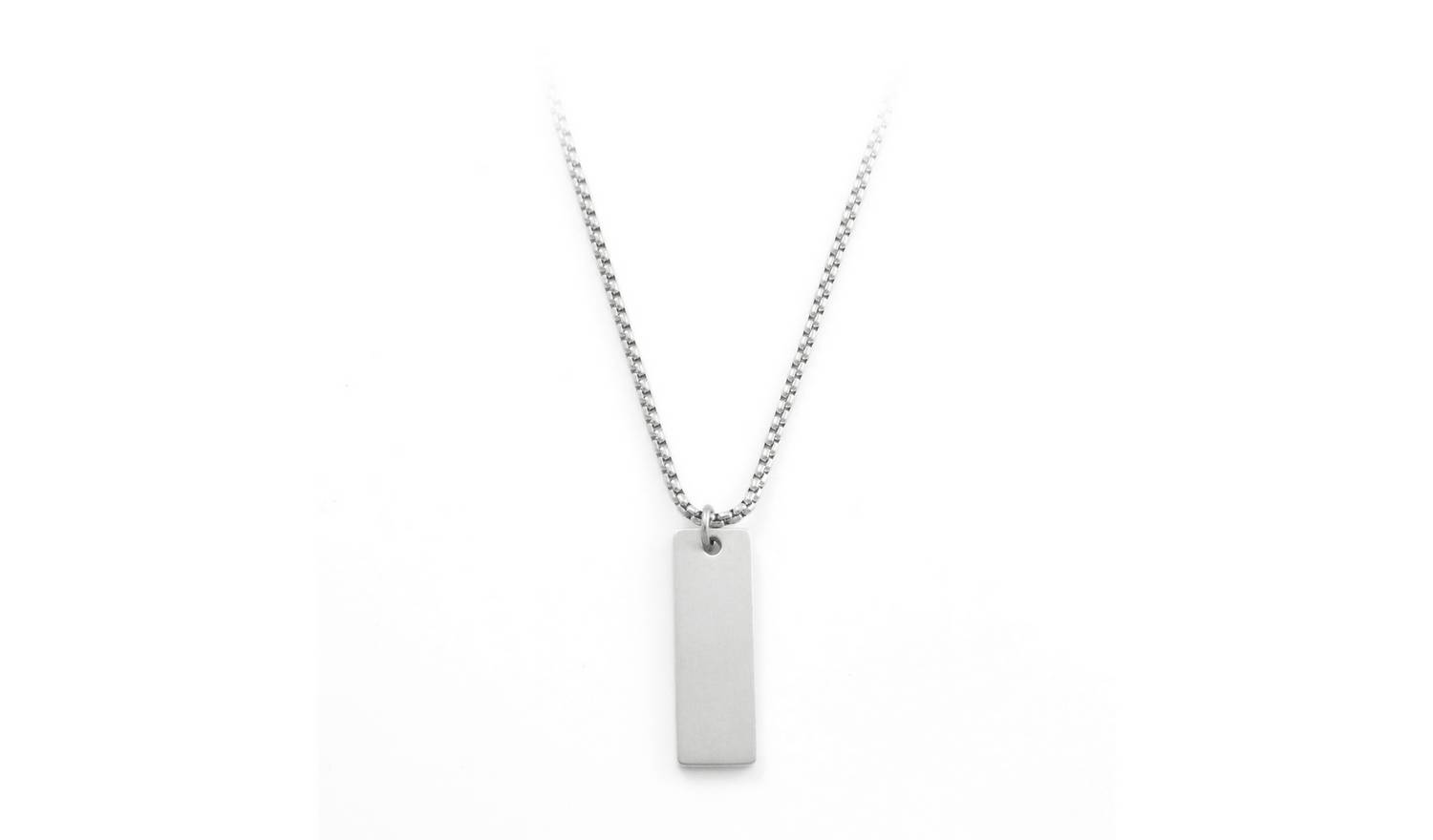 Revere Men's Stainless Steel Rectangle Dog Tag Pendant