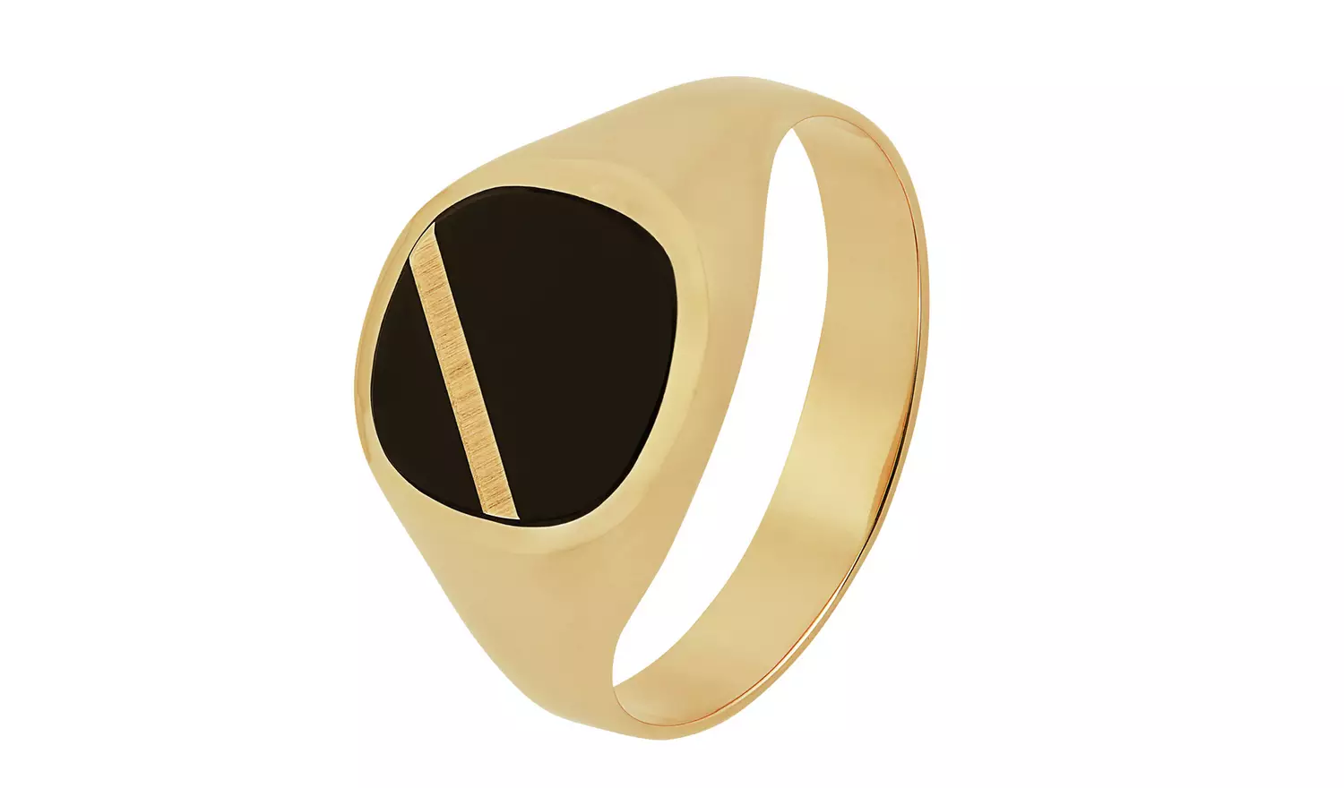 Revere 9ct Gold Onyx Stripe Ring - U
