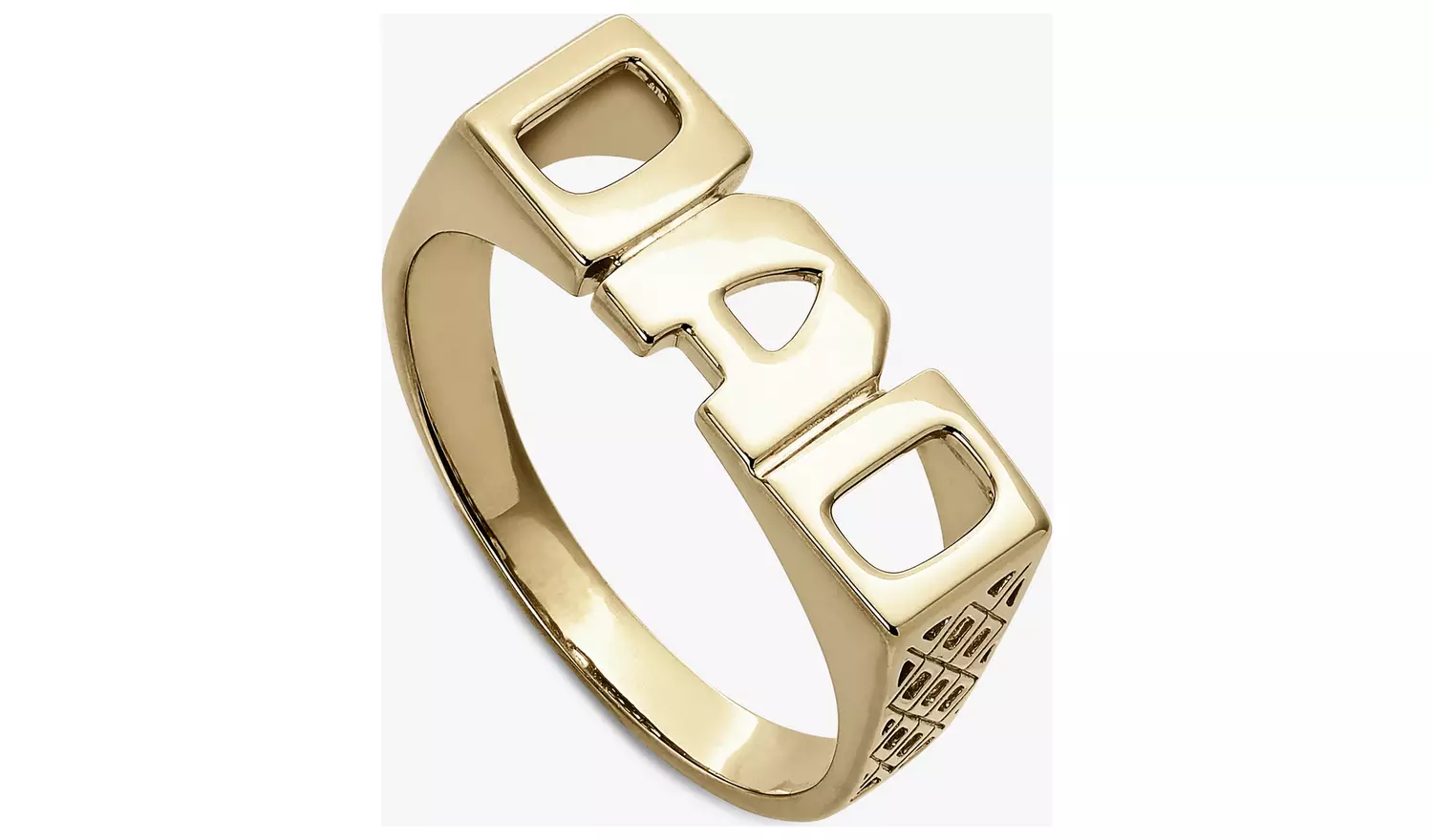 Revere 9ct Gold Plated Sterling Silver DAD Ring - P