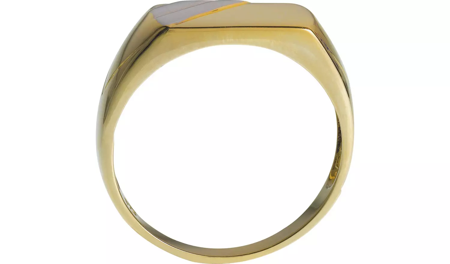 Revere Mens 9ct Gold Multi Coloured Signet Ring - Q