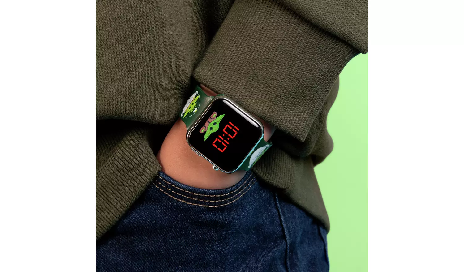 Disney Kids Black Star Wars Mandalorian Watch