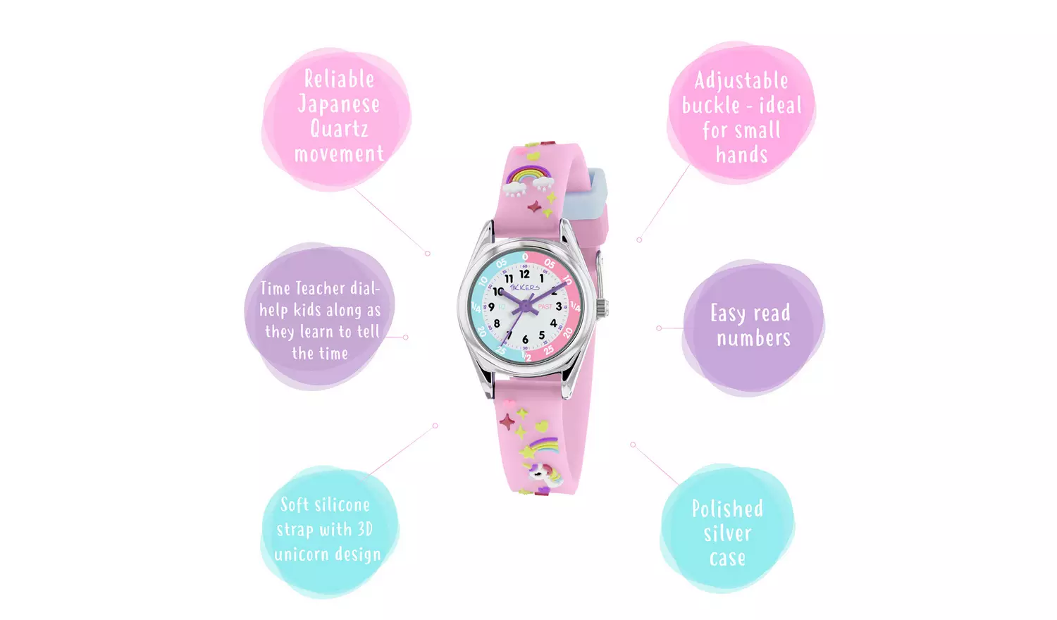 Tikkers Kids Purple Time Teacher Watch