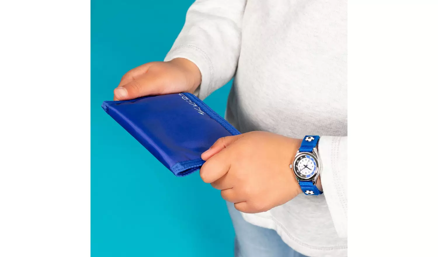 Tikkers Kids Blue Football Time Teacher Watch and Wallet Set