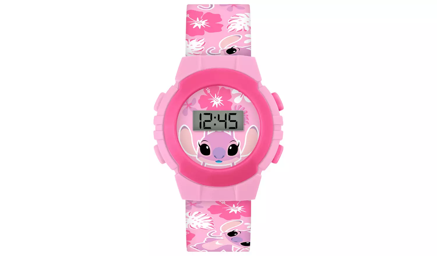 Disney Lilo & Stitch Angel Pink Digital Watch & Keyring Set