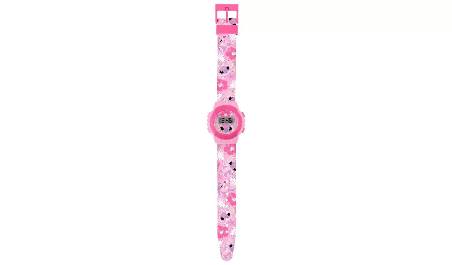 Disney Lilo & Stitch Angel Pink Digital Watch & Keyring Set