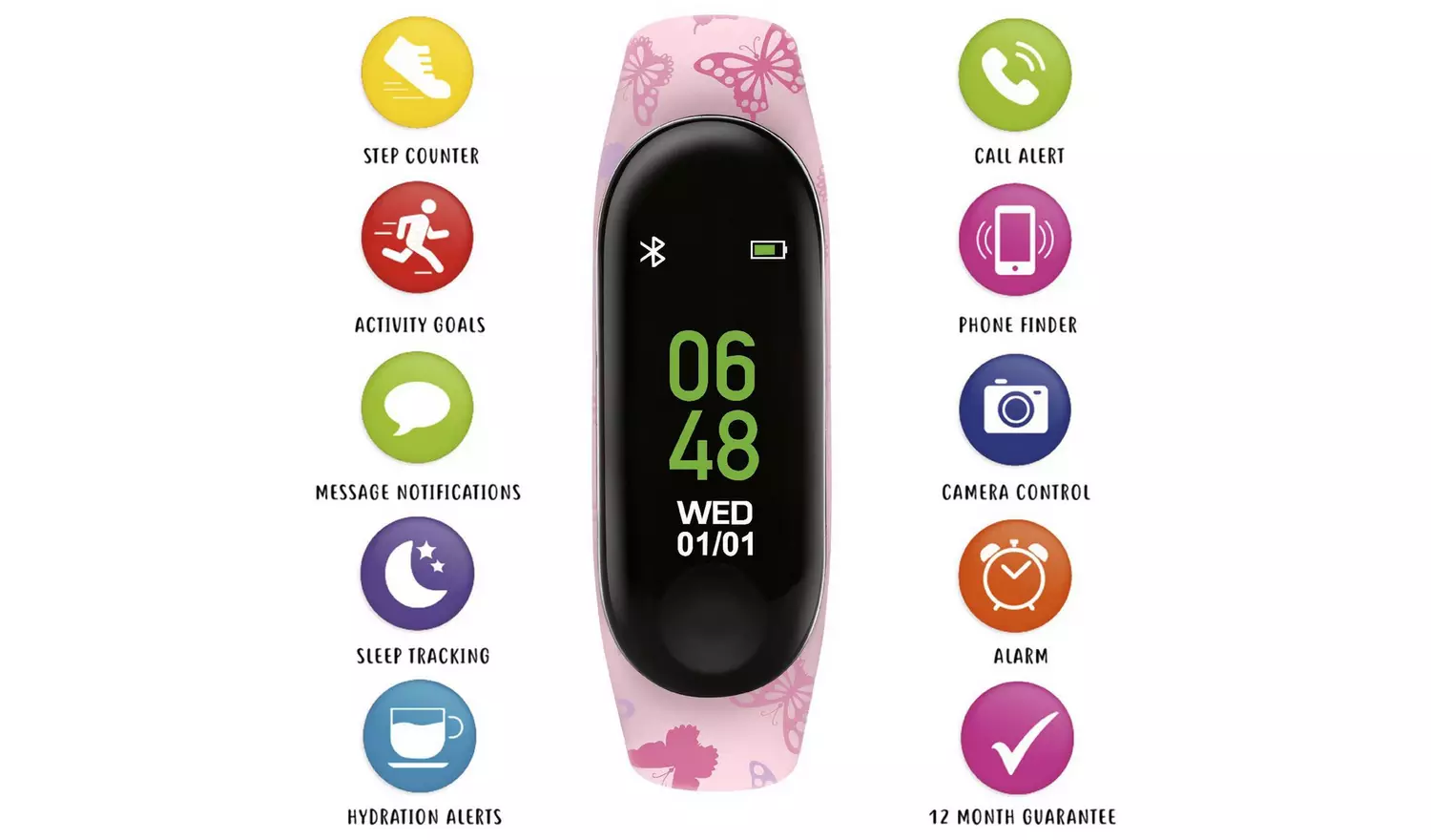 Tikkers Kids Butterfly Pink Smart Activity Tracker