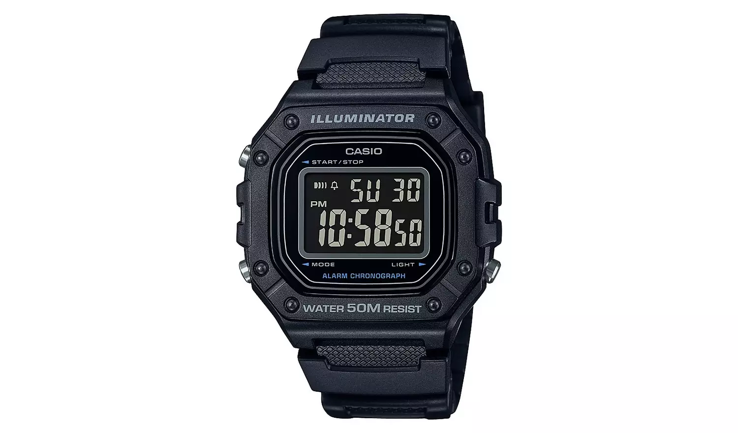 Casio Illuminator Chronograph Black Resin Strap Watch