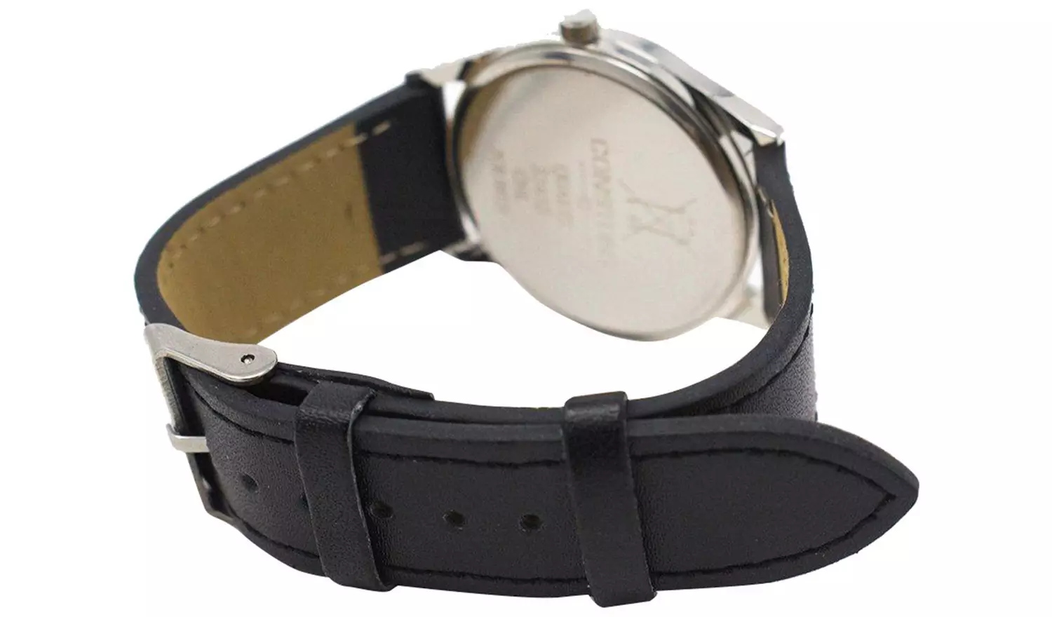 Constant Quartz Men's Black Faux Leather Strap Watch