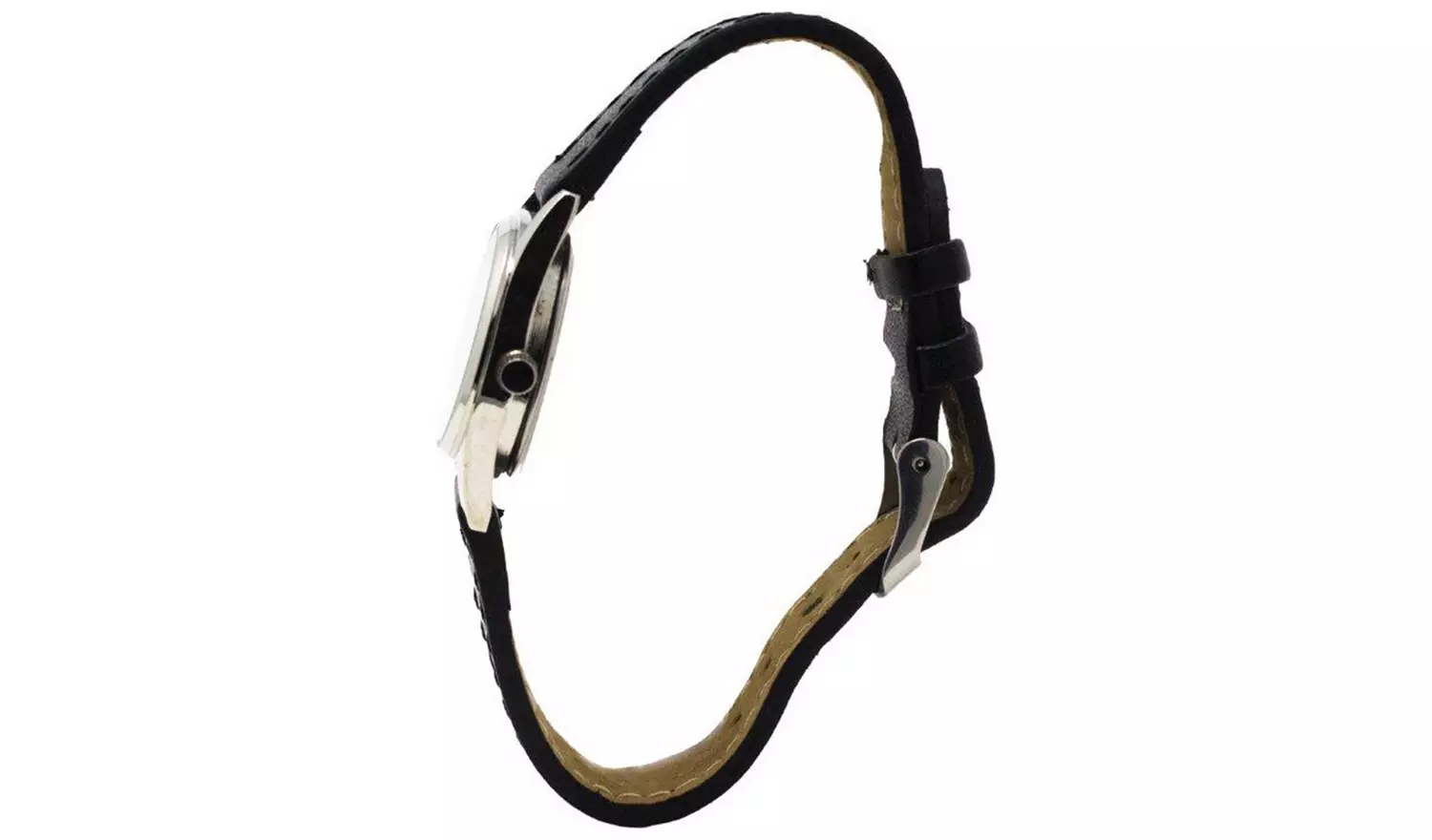 Constant Quartz Men's Black Faux Leather Strap Watch