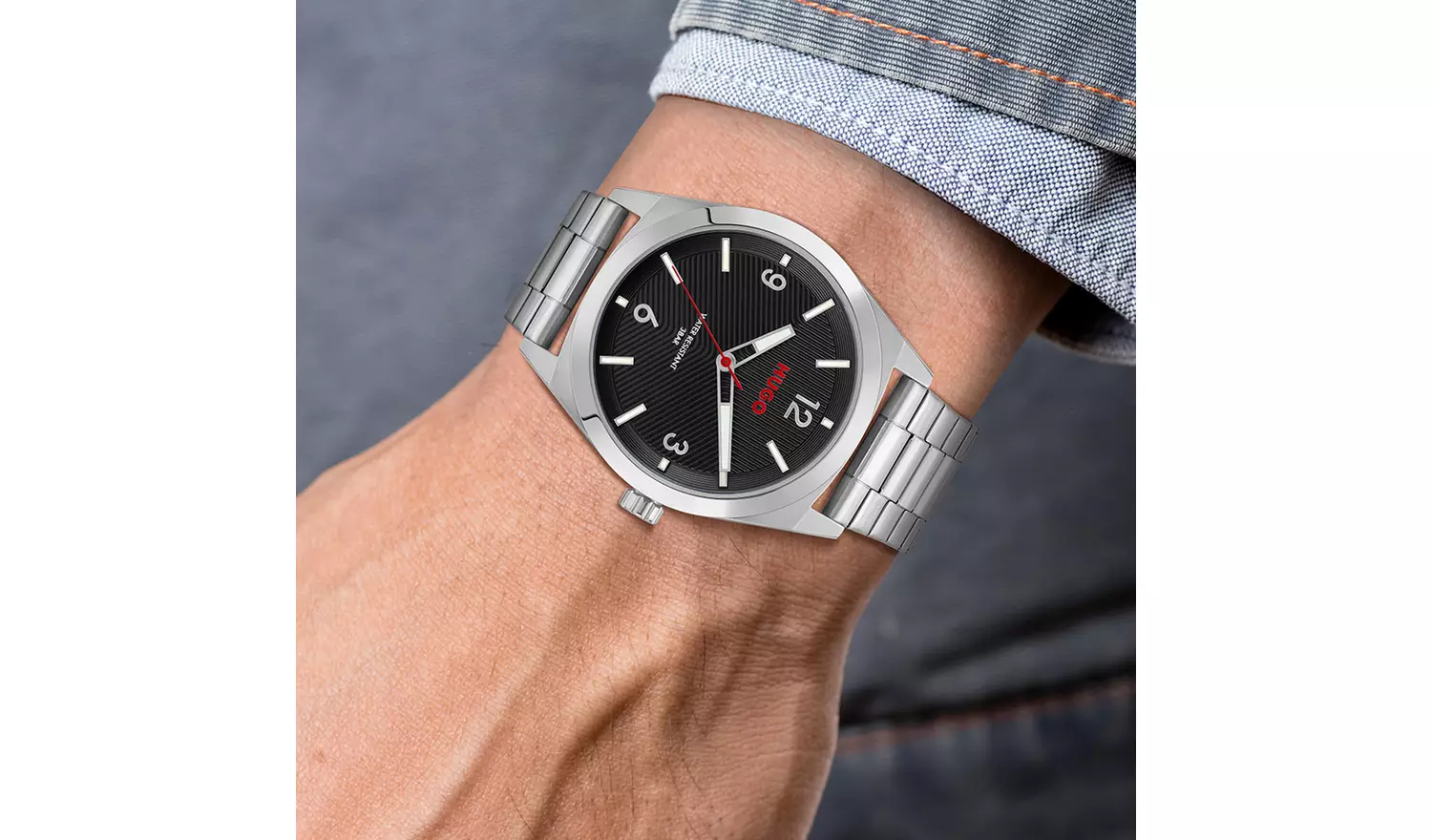 Hugo Men's Silver Coloured Stainless Steel Watch