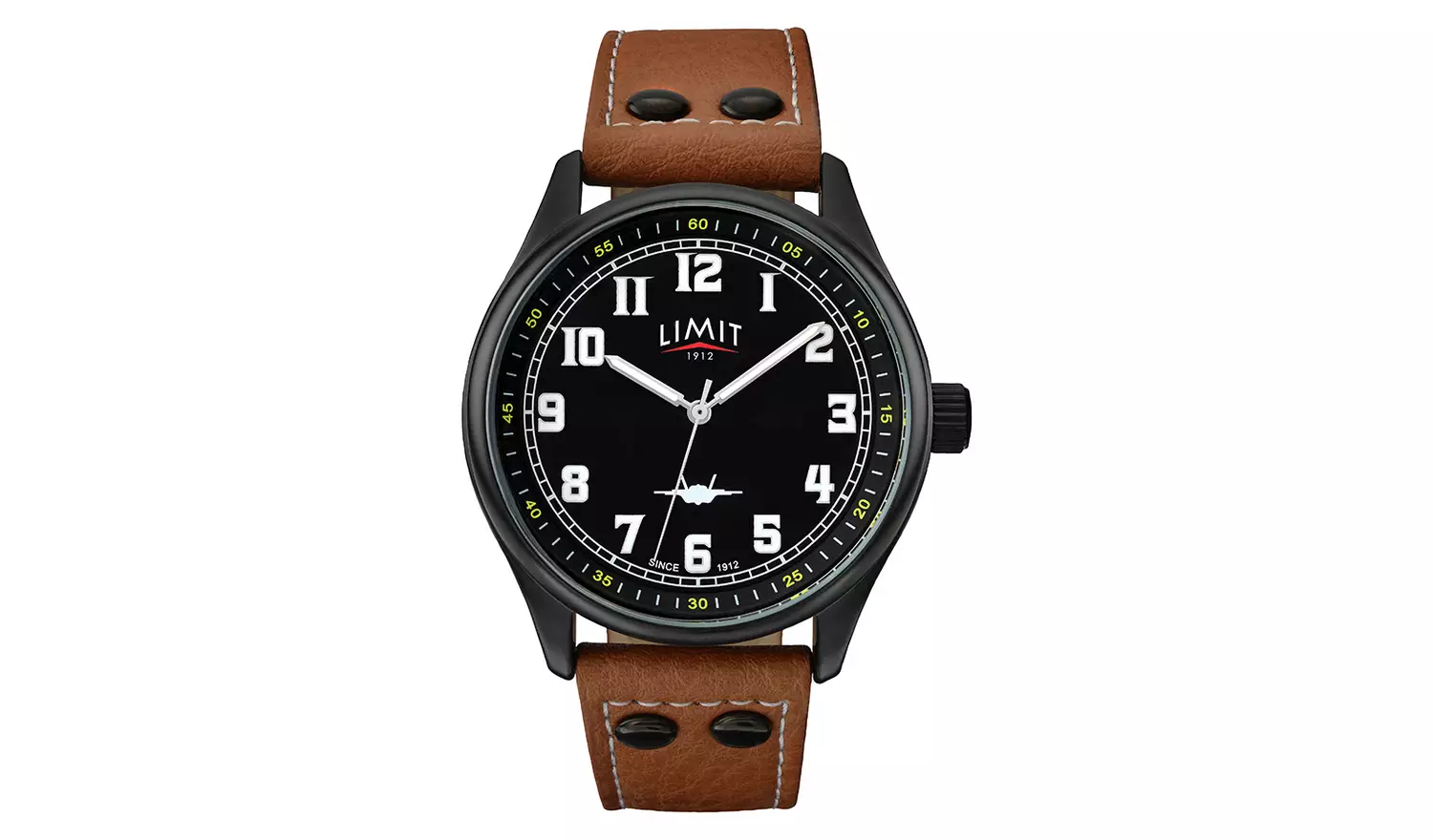 Limit Men's Tan Faux Leather Strap Watch