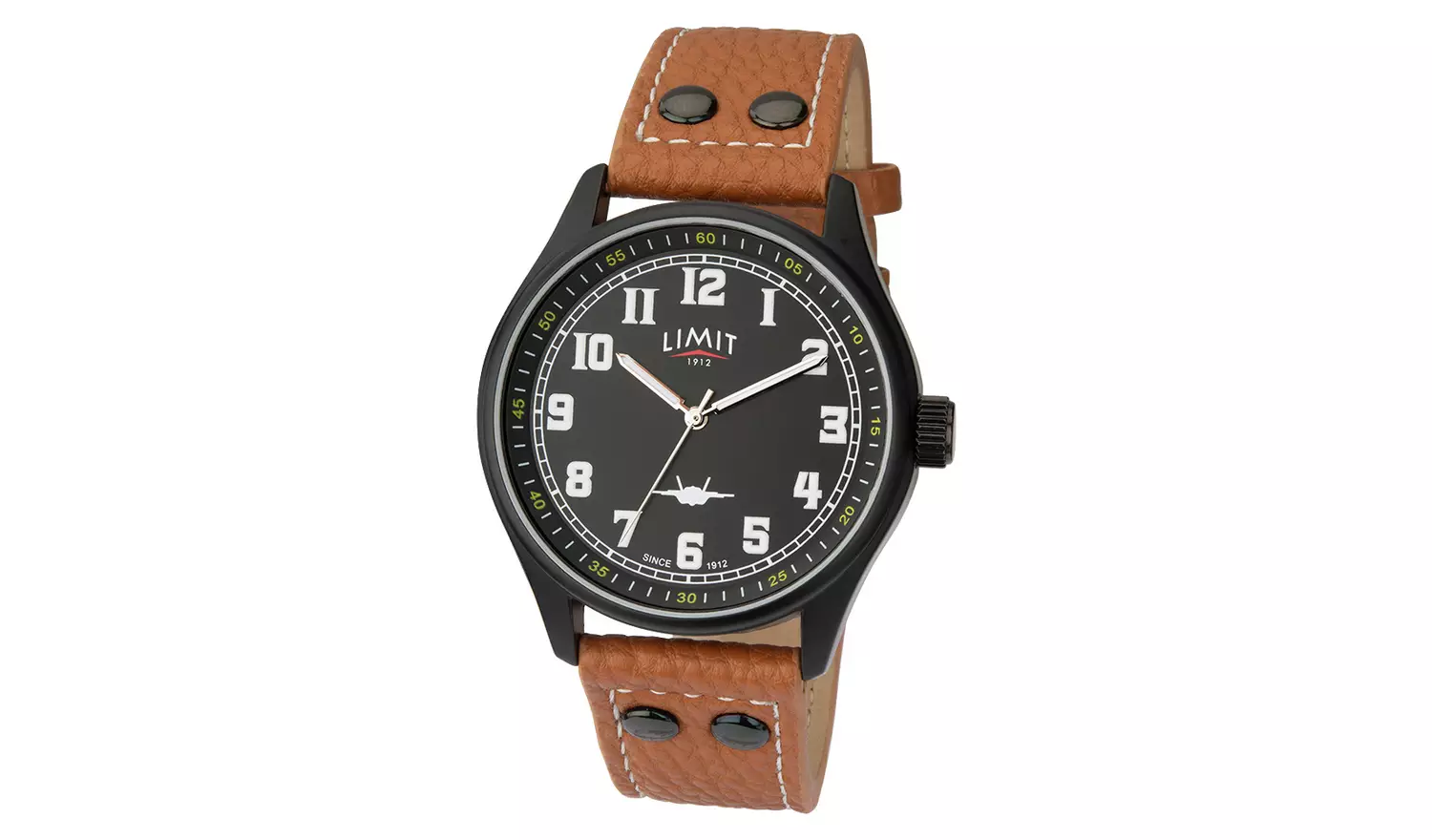 Limit Men's Tan Faux Leather Strap Watch