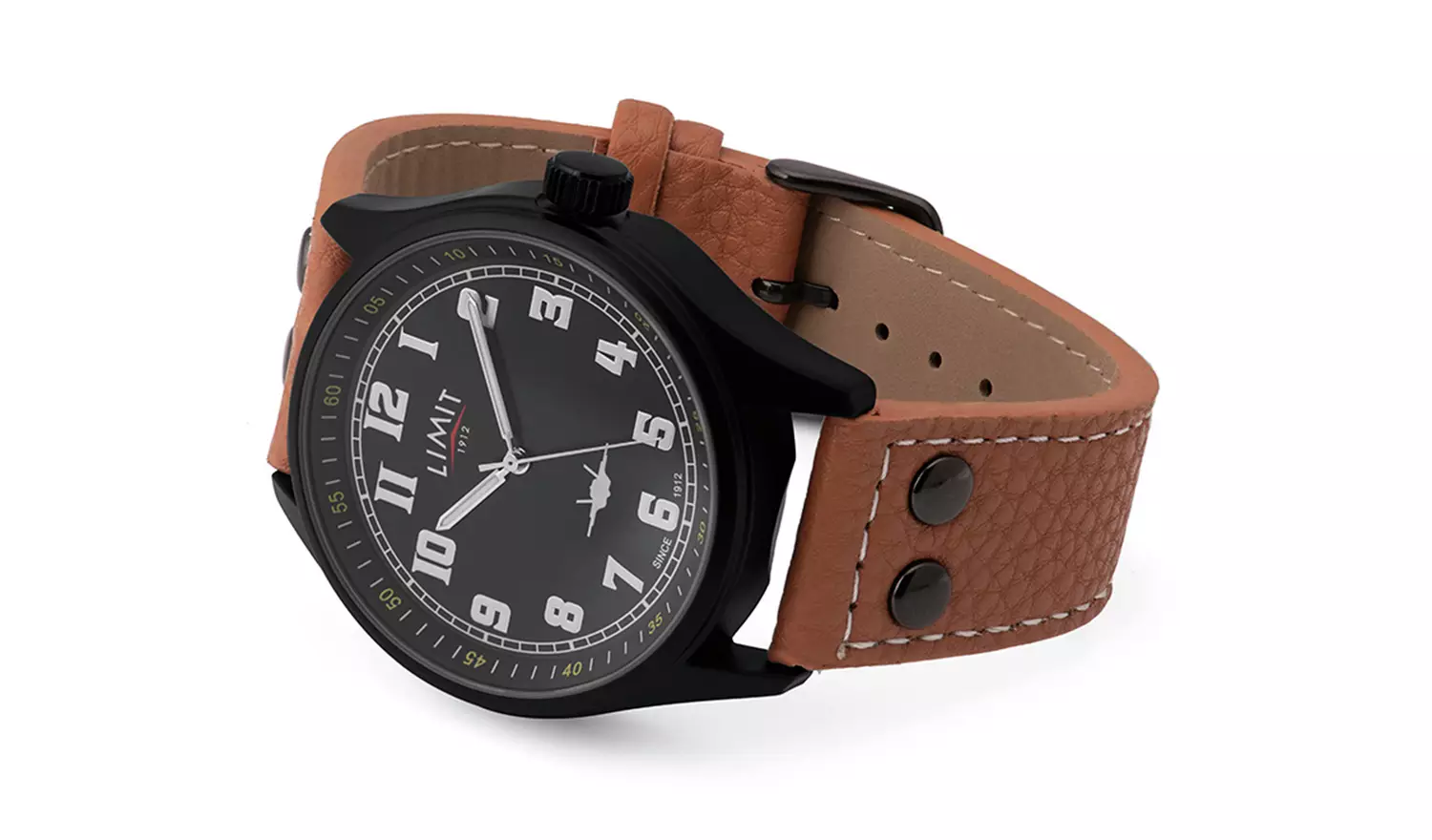 Limit Men's Tan Faux Leather Strap Watch