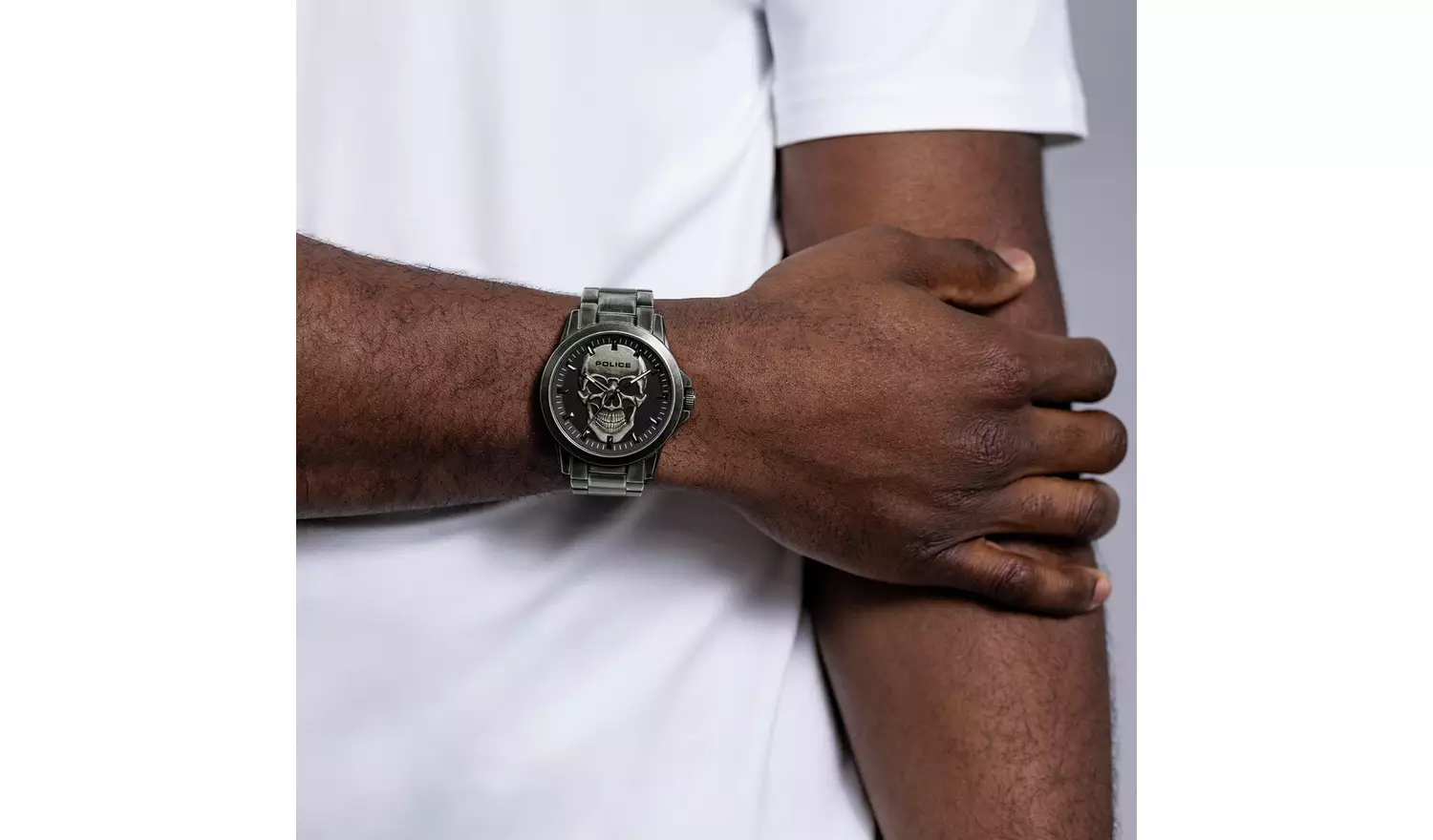 Police Flick Stainless Steel Grey Bracelet Watch