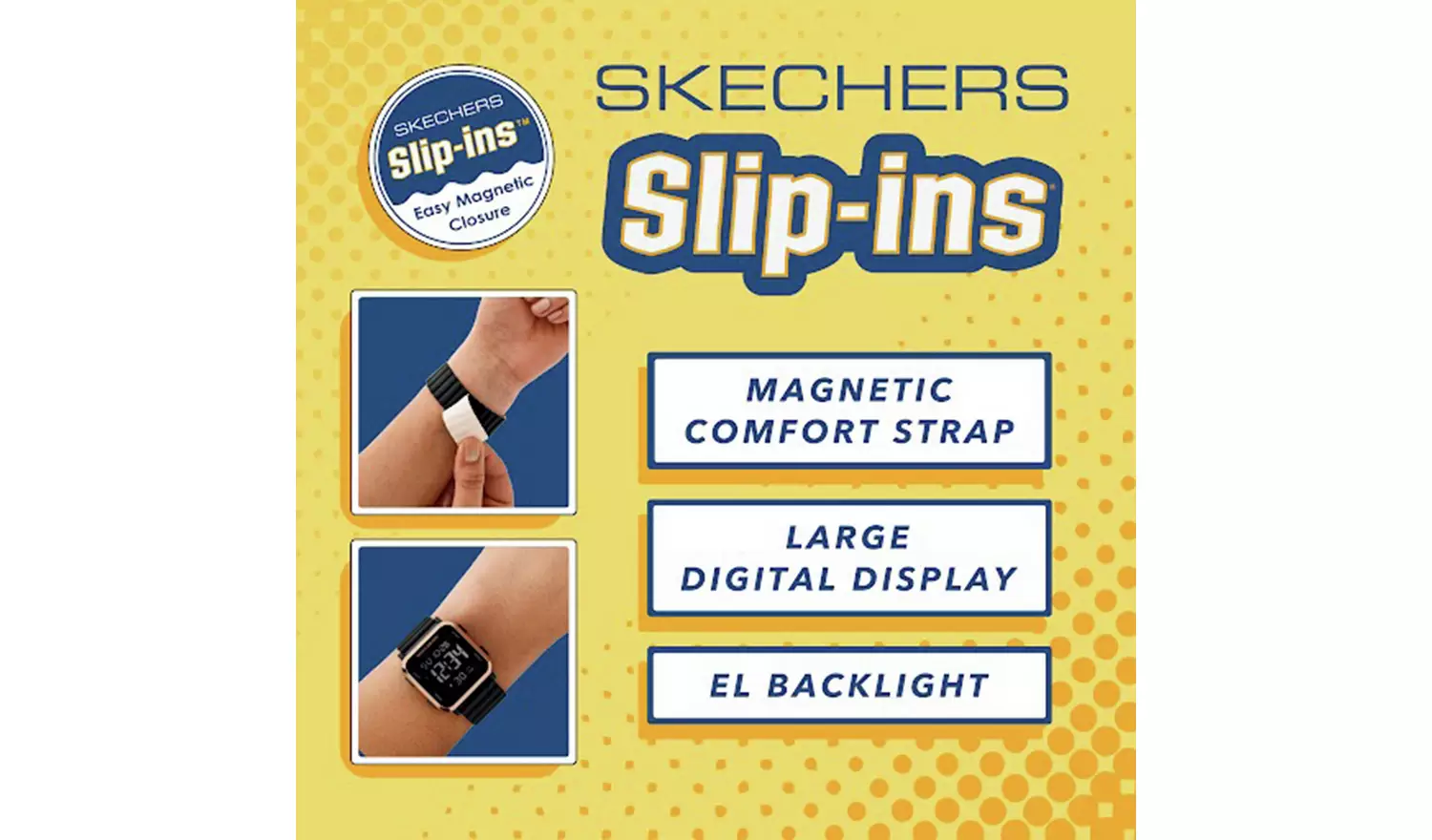 Skechers Rosecrans Magnetic Band Blue Silicone Strap Watch