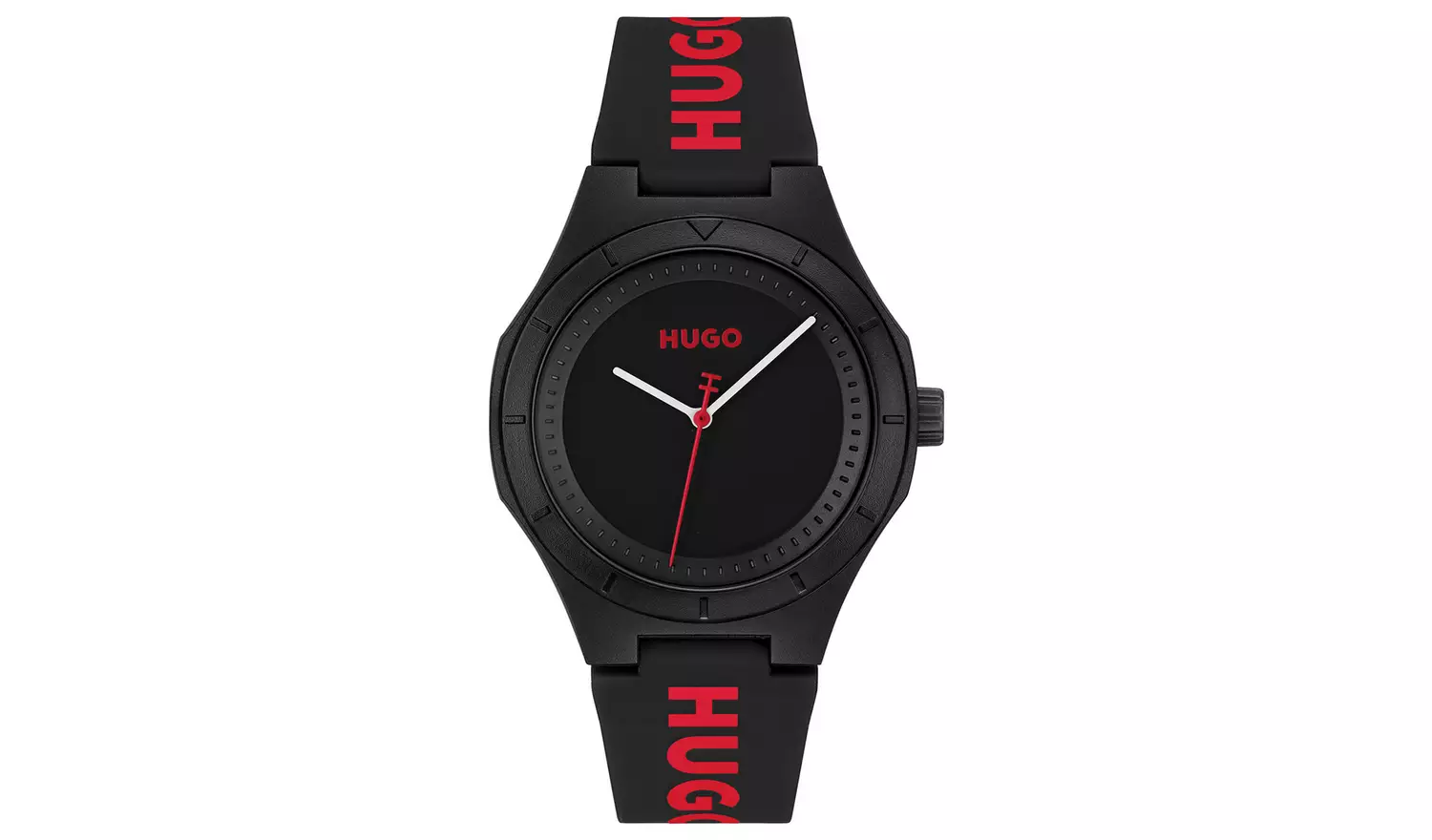 Hugo Men's Black Dial and Black Silicone Strap Watch