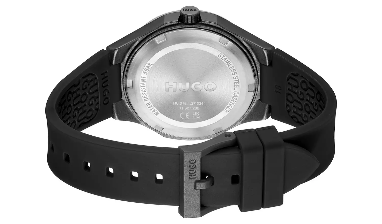 Hugo Men's Black Dial and Black Silicone Strap Watch