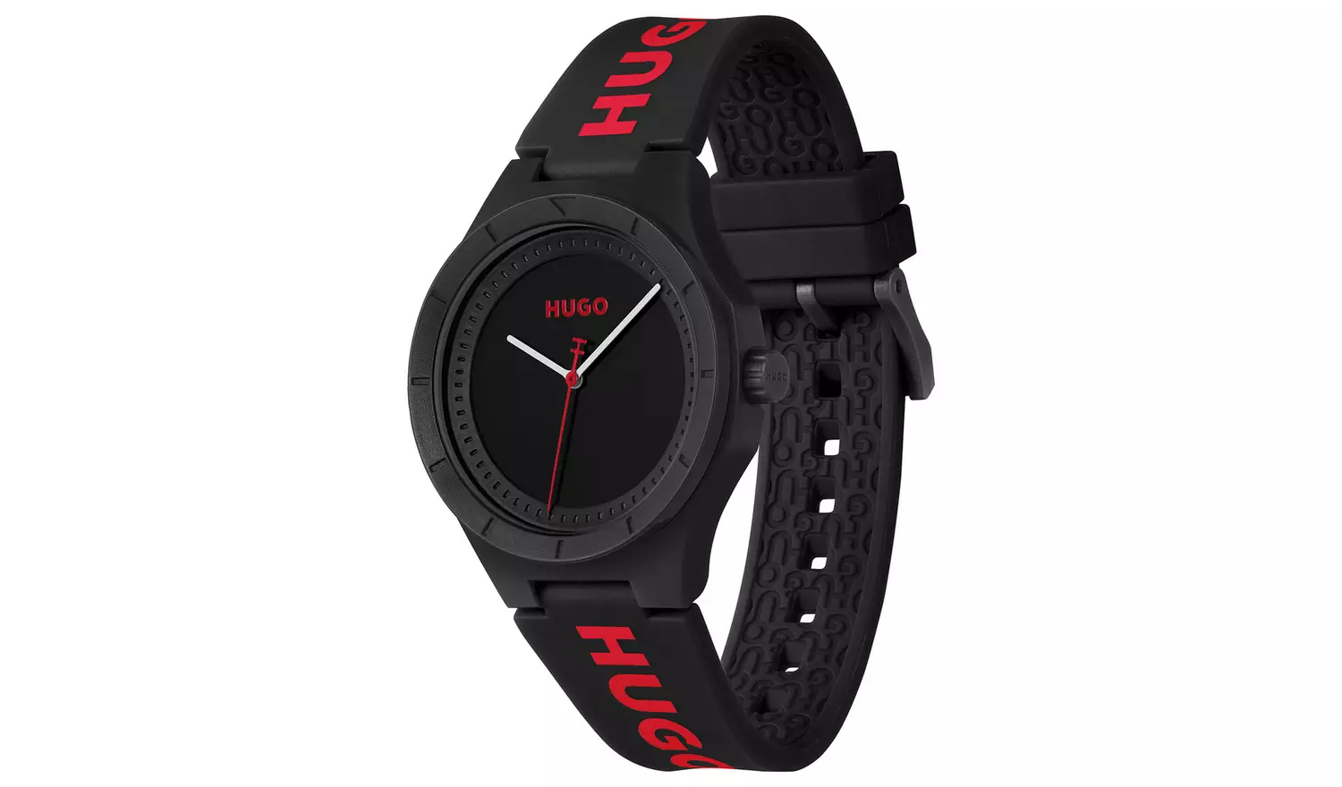 Hugo Men's Black Dial and Black Silicone Strap Watch