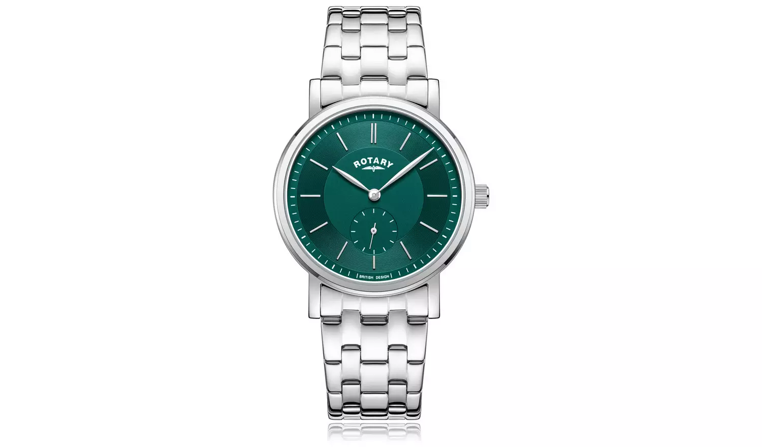 Rotary Men's Stainless SteelGreen Bezel Bracelet Watch