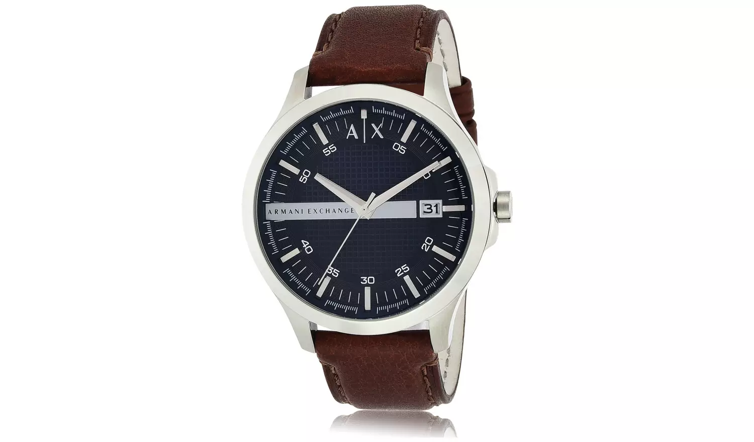 Armani Exchange Men's Brown Leather Strap Watch