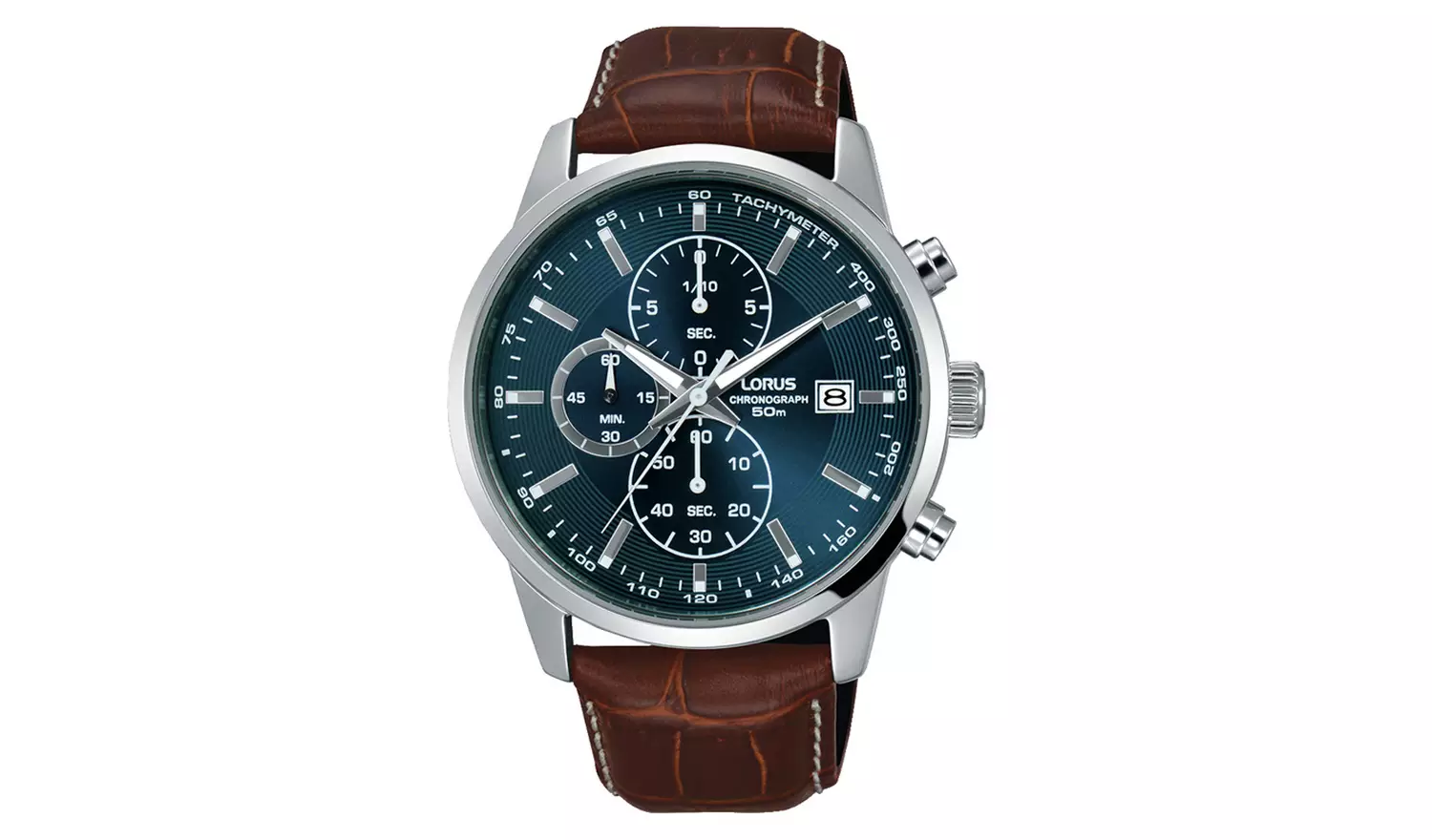 Lorus Men's Chronograph Brown Leather Strap Watch