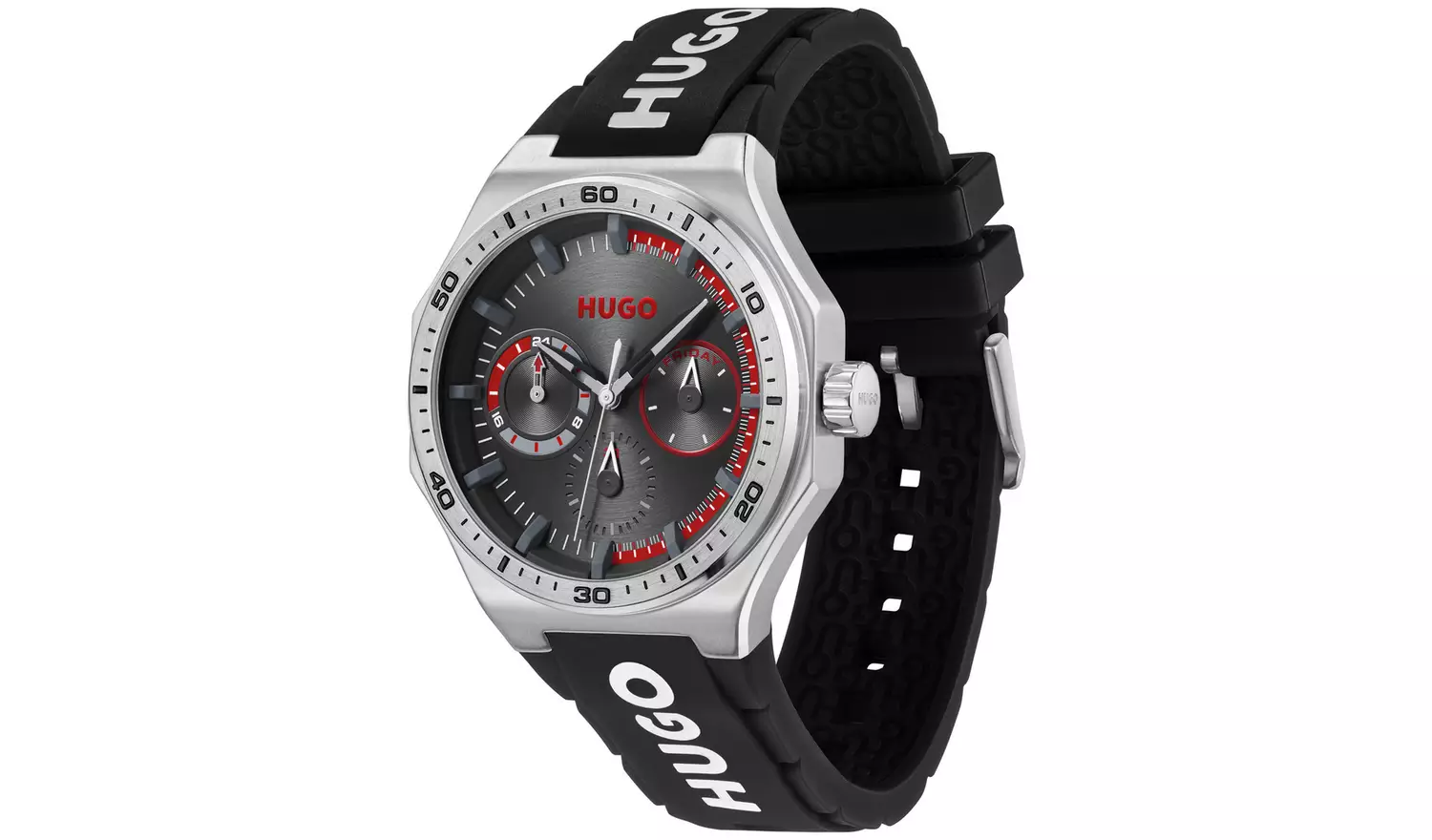 HUGO Men's Grail Black Silicone Strap Sports Watch