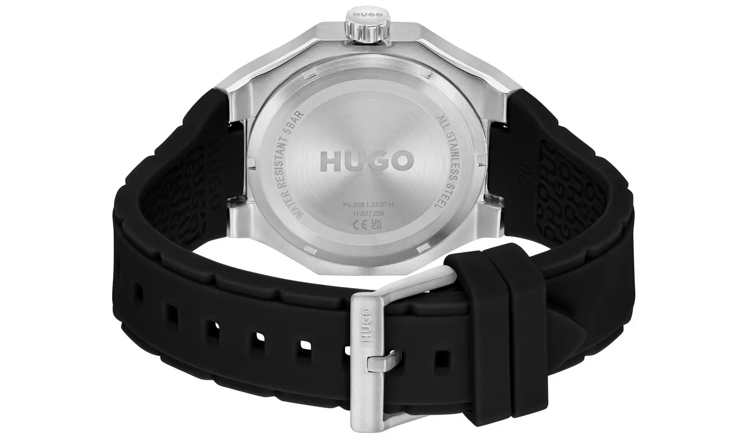 HUGO Men's Grail Black Silicone Strap Sports Watch