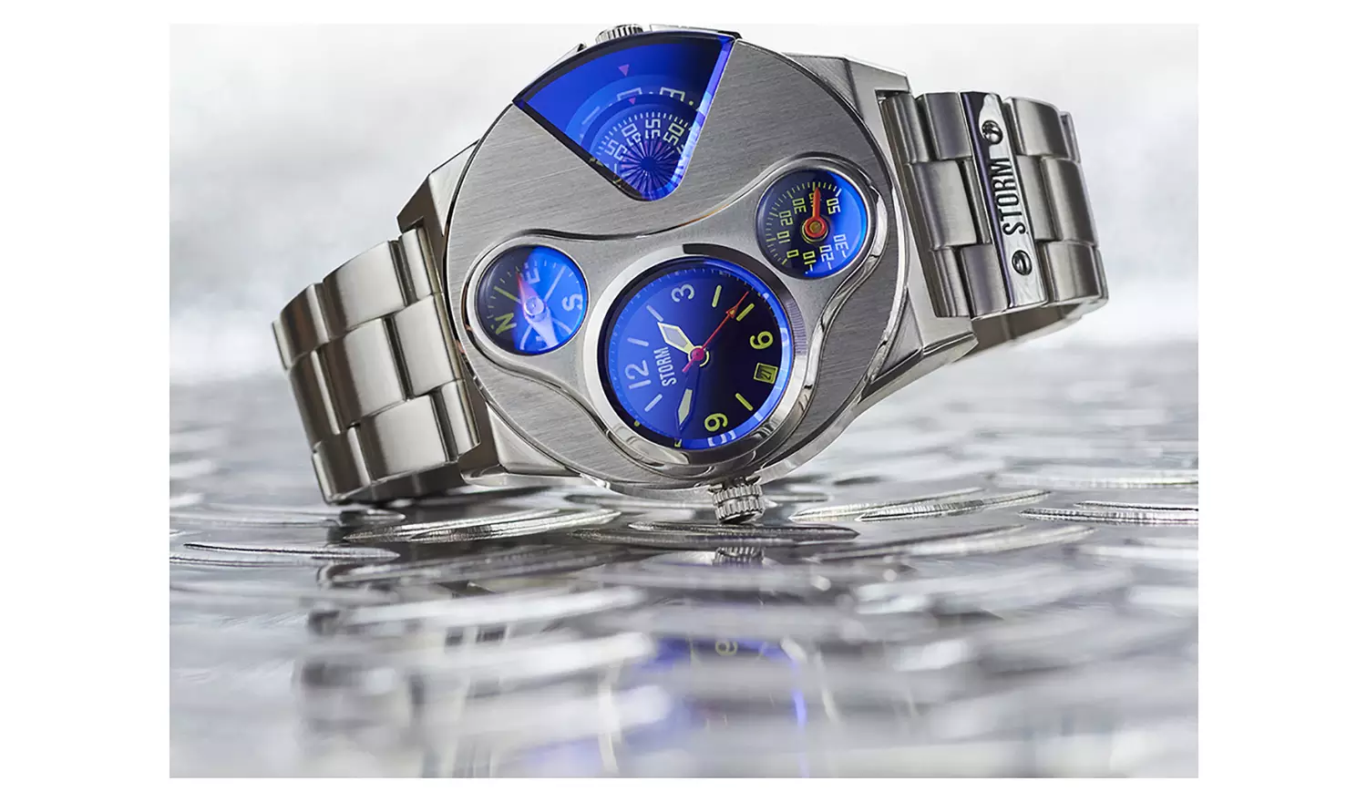STORM V2 Navigator Stainless Steel Blue Dial Watch