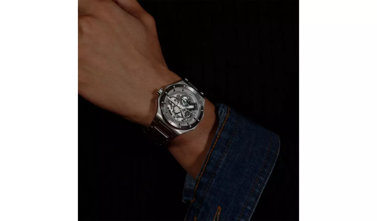 HUGO Men's Silver Colour Grail Skeleton Bracelet Watch