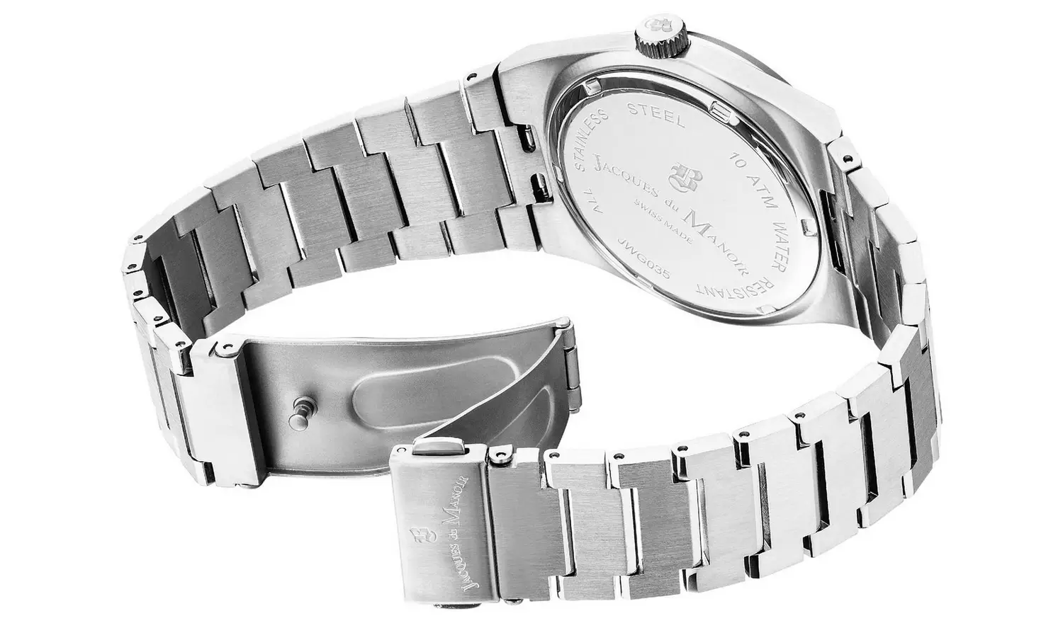 Jacques du Manoir Mens Horizon Silver Plated Bracelet Watch