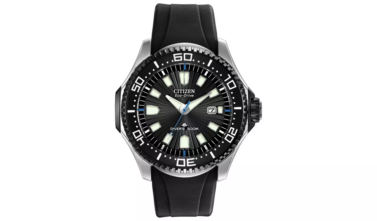 Citizen Eco-Drive Men's Dive Black Silicone Strap Watch