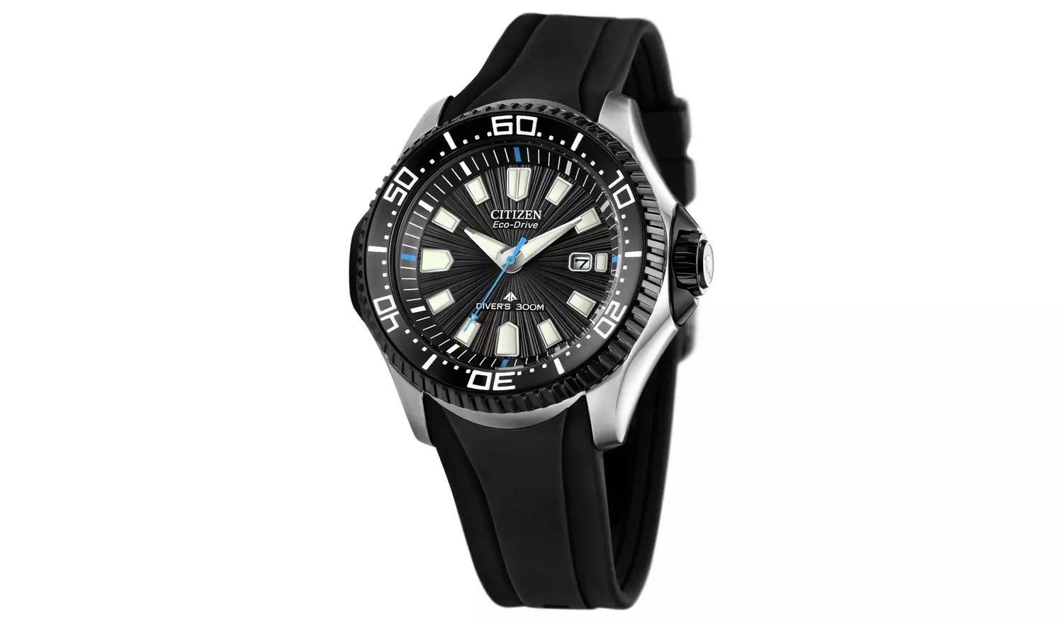 Citizen Eco-Drive Men's Dive Black Silicone Strap Watch