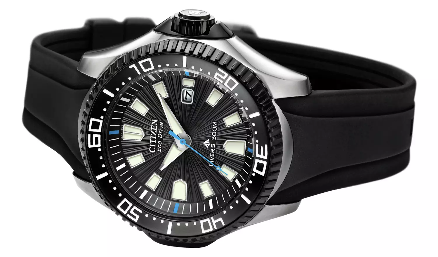 Citizen Eco-Drive Men's Dive Black Silicone Strap Watch